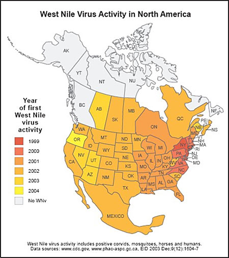 west nile virus has spread
