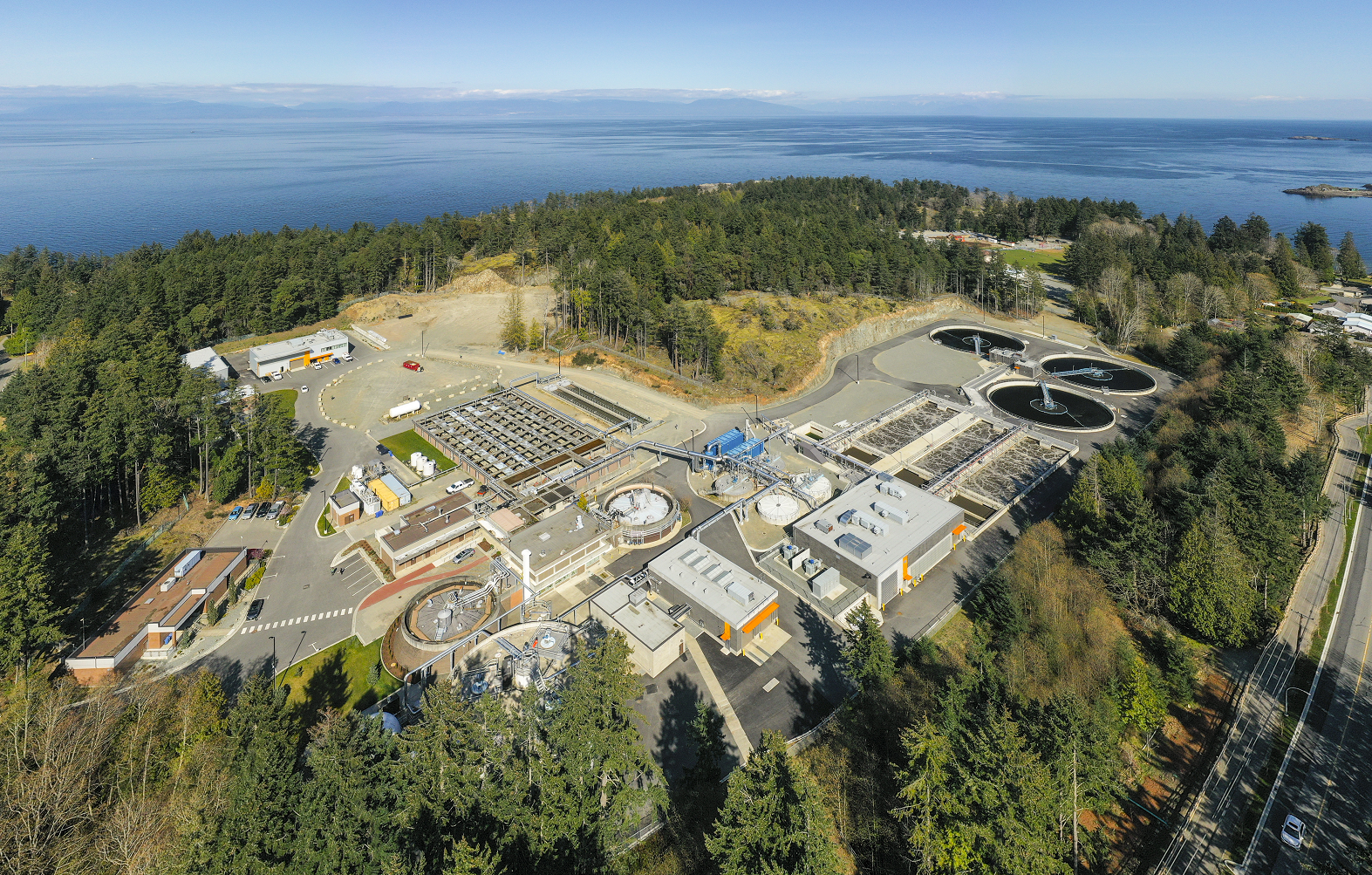 Aerial photo of the Greater Nanaimo Pollution Control Centre
