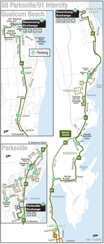 Route 88 & 91 Parksville Intercity Map