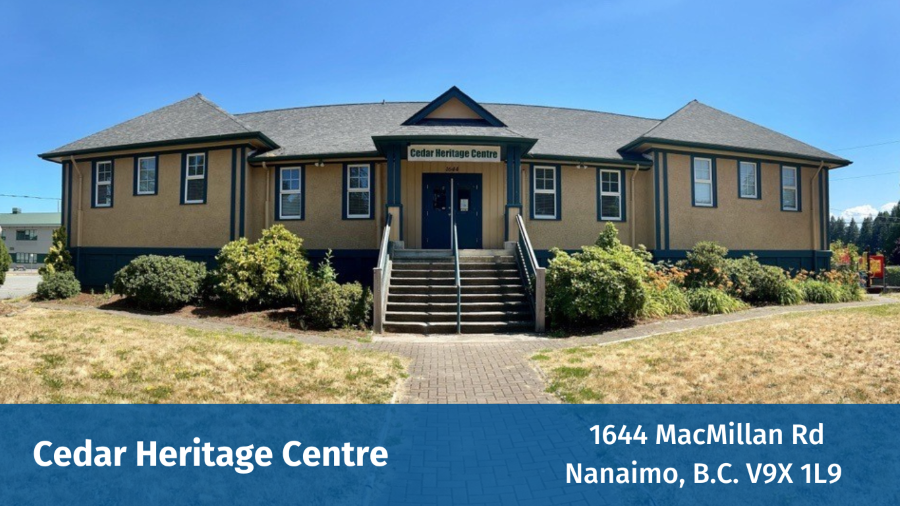 Cedar Heritage Centre - entrance to building summer time.