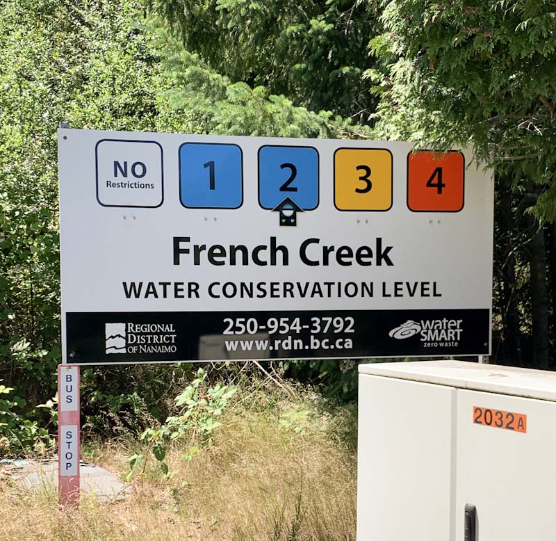 French Creek Water Restriction Sign